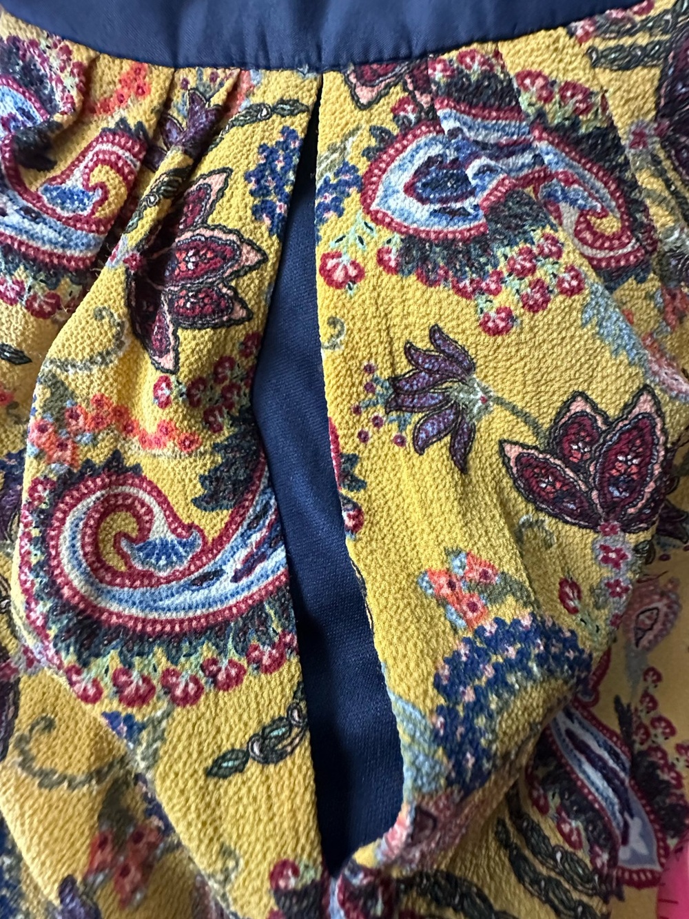 Eva Franco Halter Handkerchief Dress Mustard Paisley Floral MIDI Anthropologie - Picture 5 of 14